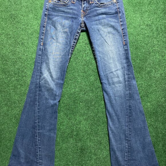 Women’s True Religion Joey Bootcut Jeans Dark-Wash 27 - Picture 1 of 12